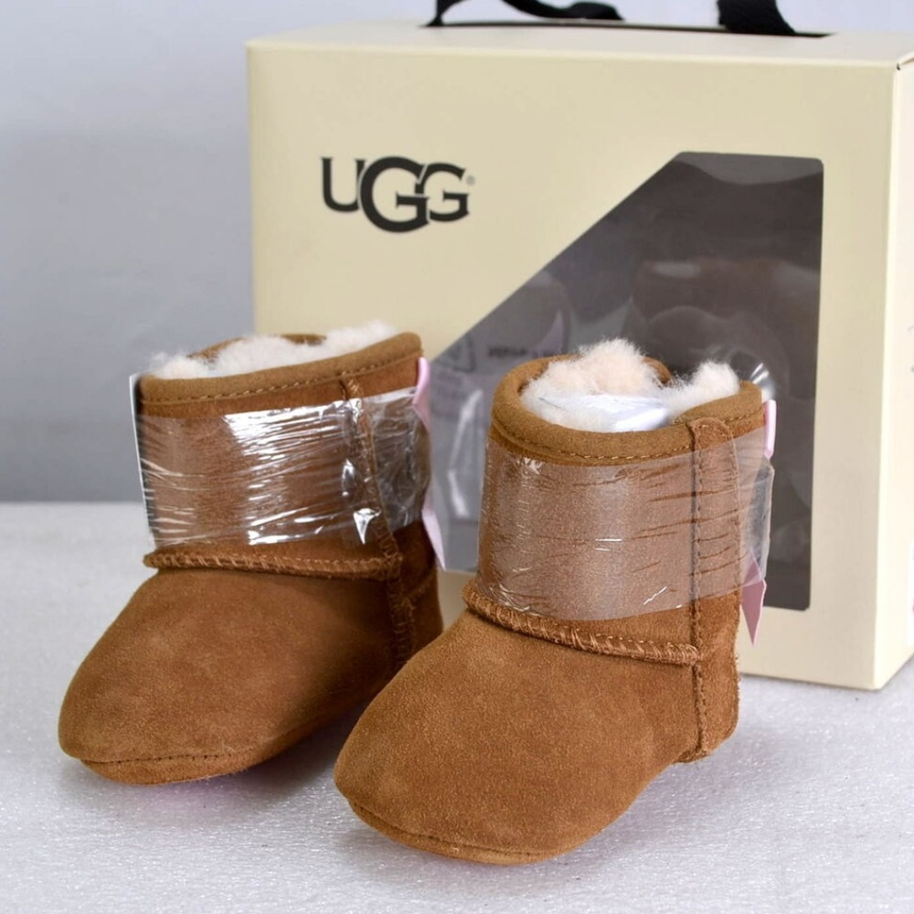 Infant Jessie Bow II Chestnut Booties (A22-5D)